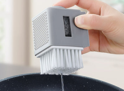 Pot brush automatically add liquid washing pot brush