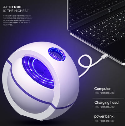 USB Powered Mosquito Killer Lamp 1m/2m Electric No Noise 360° Insect Killer Bug Zapper Mosquito