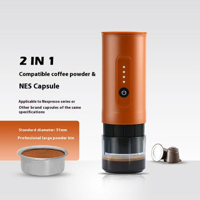 Portable Outdoor Coffee Machine Handheld Electric Ground Coffee Capsule Travel Car Charger