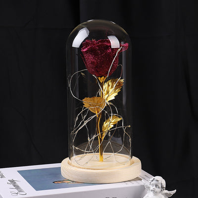 Gift  For Girlfriend Eternal Rose Flowers LED Light In Glass Cover Day Wedding Decoration Favors Mother Day Female Gift  Gift