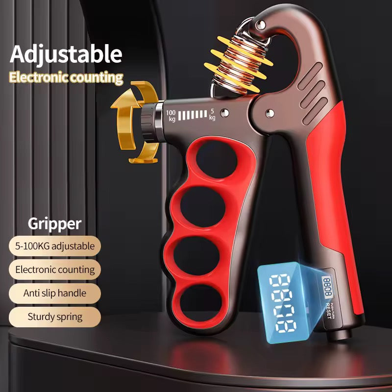 Adjustable 11-220 LB Hand Grip Strengthener – Anti-Slip Trainer for Improved Grip Strength