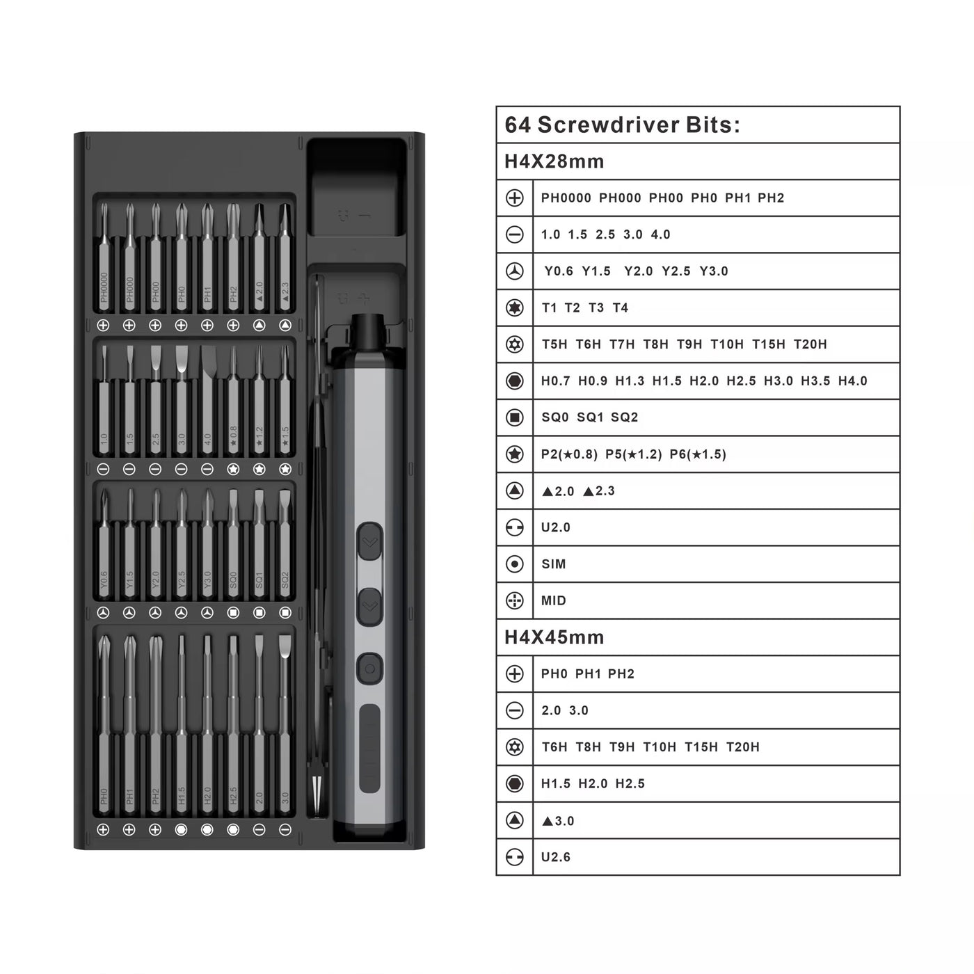 68-in-1 USB Rechargeable Electric Precision Screwdriver Set – Mini Pen-Type with Magnetic System