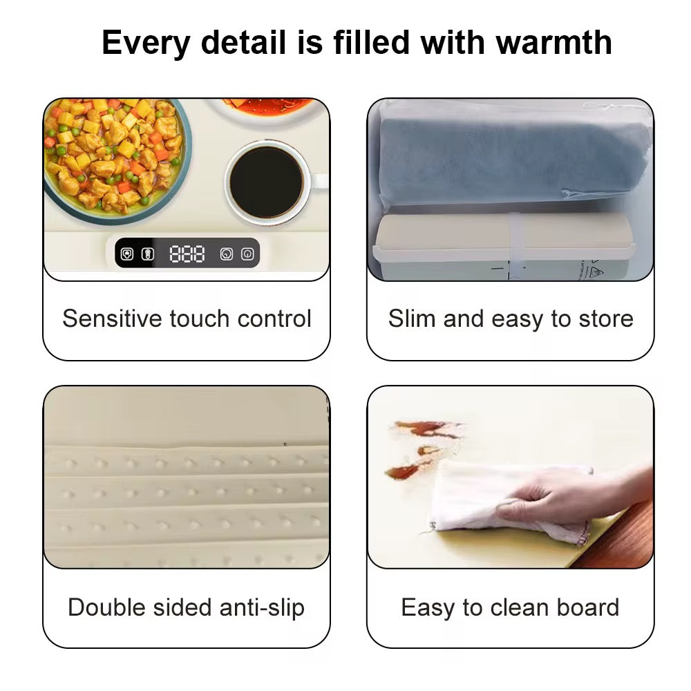 High-Quality Foldable Food Warming Mat – Adjustable Temperature Hot Plate with Safety Features