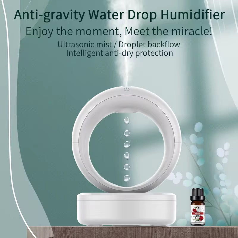 Anti-Gravity Water Drop Humidifier & Diffuser – Droplet Backflow Aroma Therapy