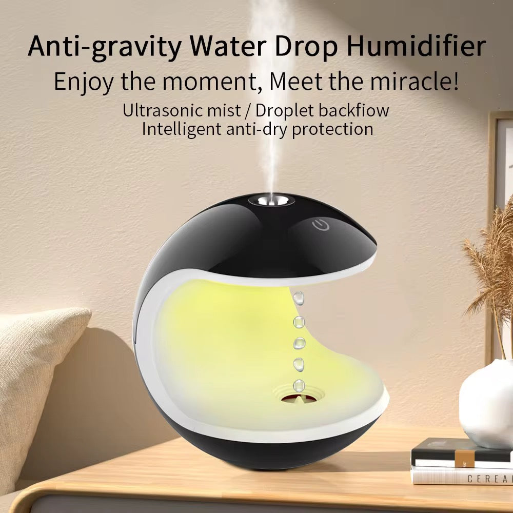 Anti-Gravity Water Drop Humidifier & Diffuser – Droplet Backflow Aroma Therapy