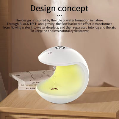 Anti-Gravity Water Drop Humidifier & Diffuser – Droplet Backflow Aroma Therapy