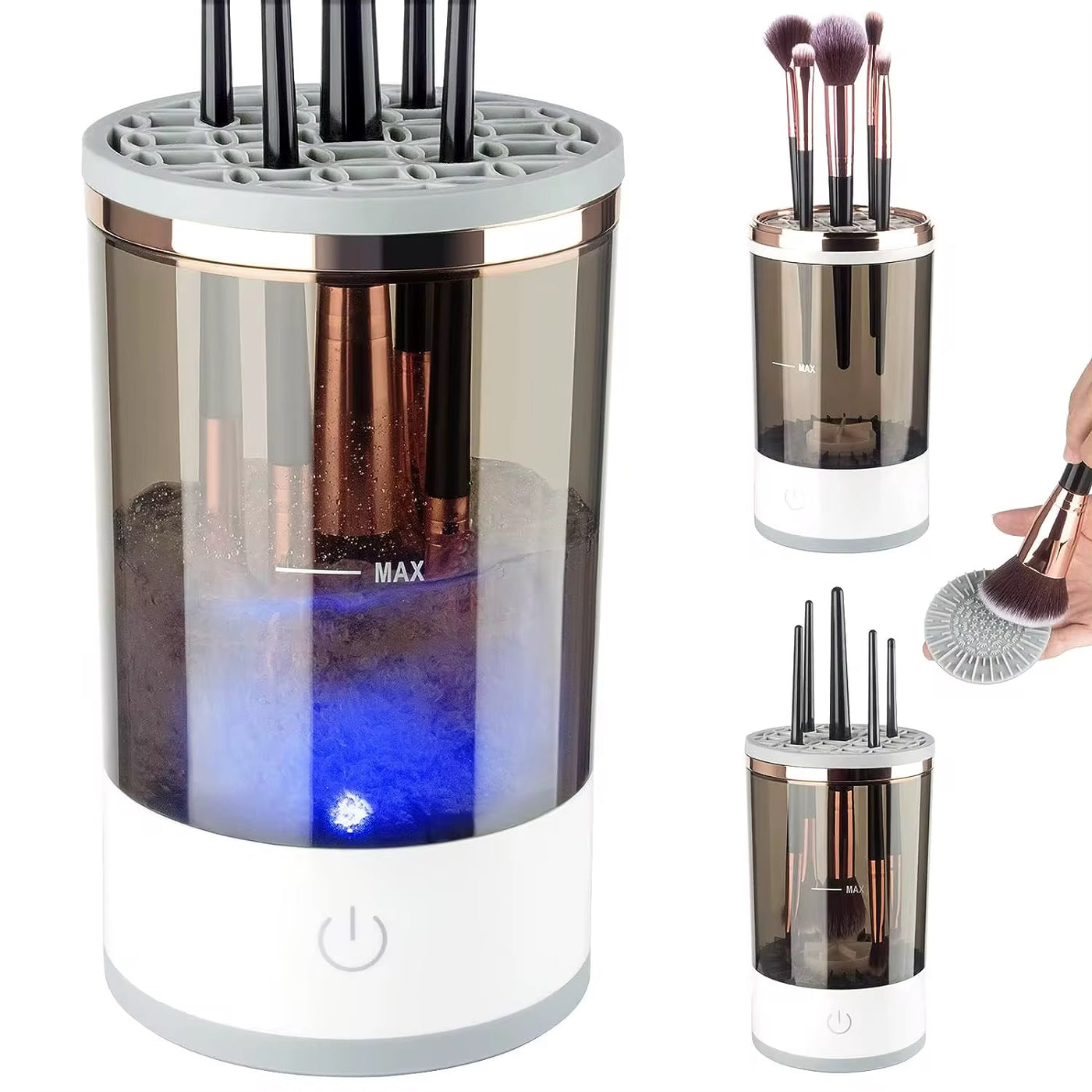 Automatic Electric Makeup Brush Cleaner & Spinner – Quick and Convenient Cleaning Device