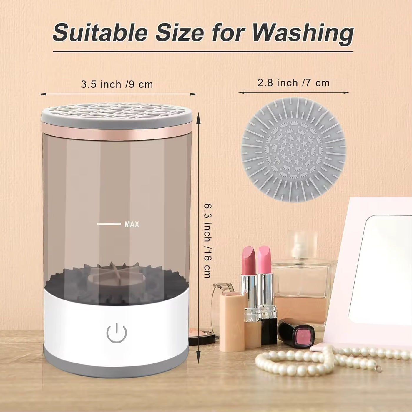 Automatic Electric Makeup Brush Cleaner & Spinner – Quick and Convenient Cleaning Device