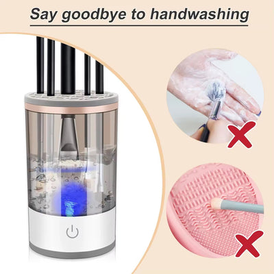 Automatic Electric Makeup Brush Cleaner & Spinner – Quick and Convenient Cleaning Device