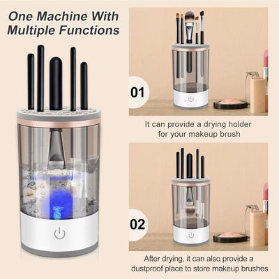 Automatic Electric Makeup Brush Cleaner & Spinner – Quick and Convenient Cleaning Device