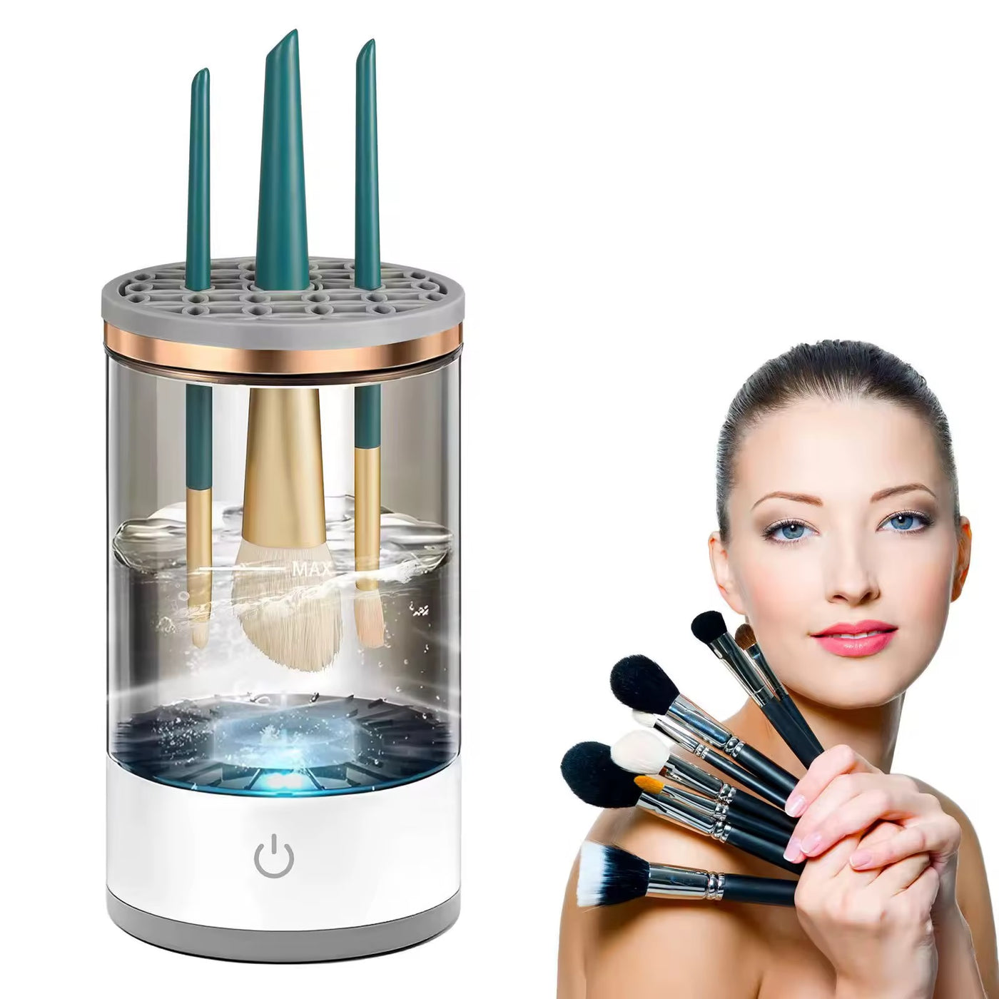 Automatic Electric Makeup Brush Cleaner & Spinner – Quick and Convenient Cleaning Device