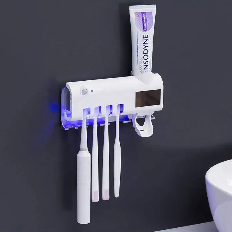 Electric Smart Toothbrush Holder & UV Sterilizer – Multifunctional Wall-Mounted Toothpaste Dispenser for Bathroom