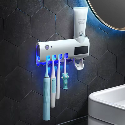 Electric Smart Toothbrush Holder & UV Sterilizer – Multifunctional Wall-Mounted Toothpaste Dispenser for Bathroom