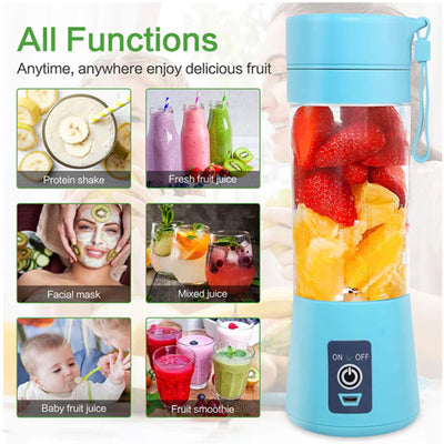 USB Mini 6-Blade Portable Smoothie & Juice Blender – 380ml