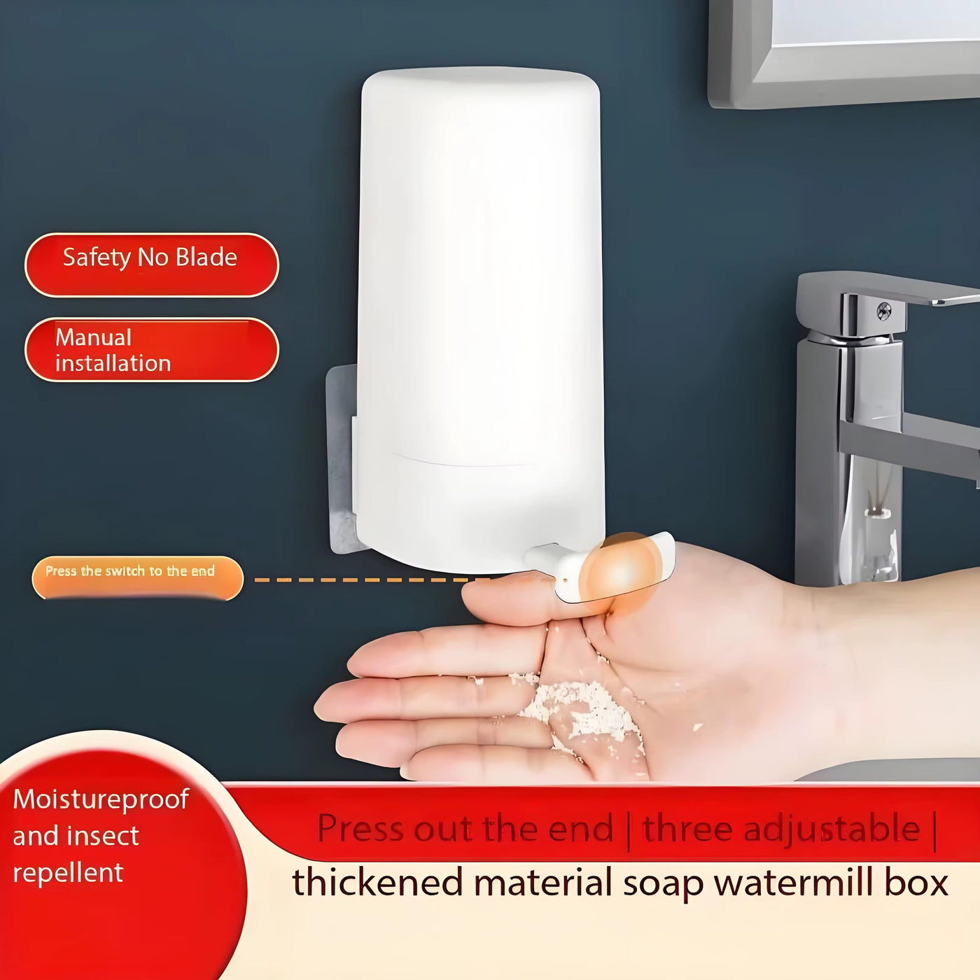 Wall-Mount Soap Flake Dispenser for Bathroom & Kitchen