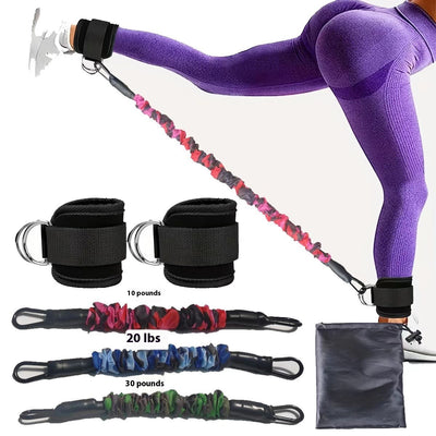 Ankle Strap Resistance Bands Hip Leg Strength Pull Rope Fitness Elastic Training Home Yoga Pilate Crossfit Workout Gym Equipment