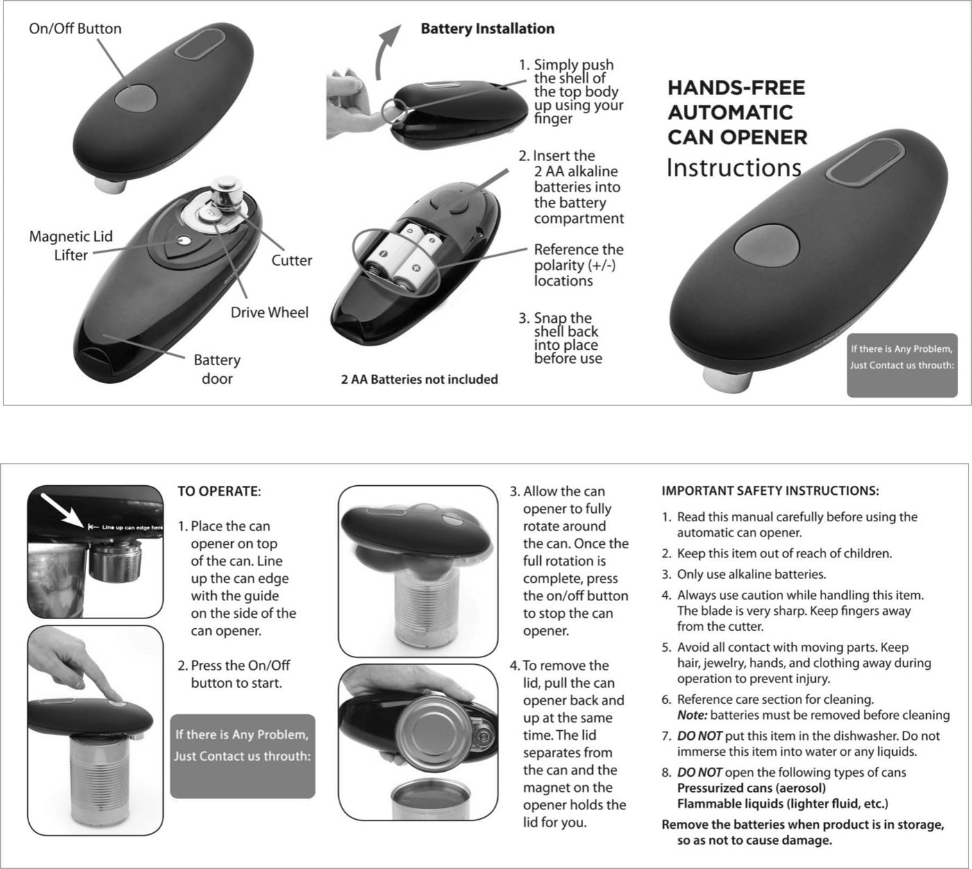 Electric Can Opener Automatic Jar Bottle Can Machine One Touch Portable Kitchen Hand Free Opening Opener Tool Gadgets