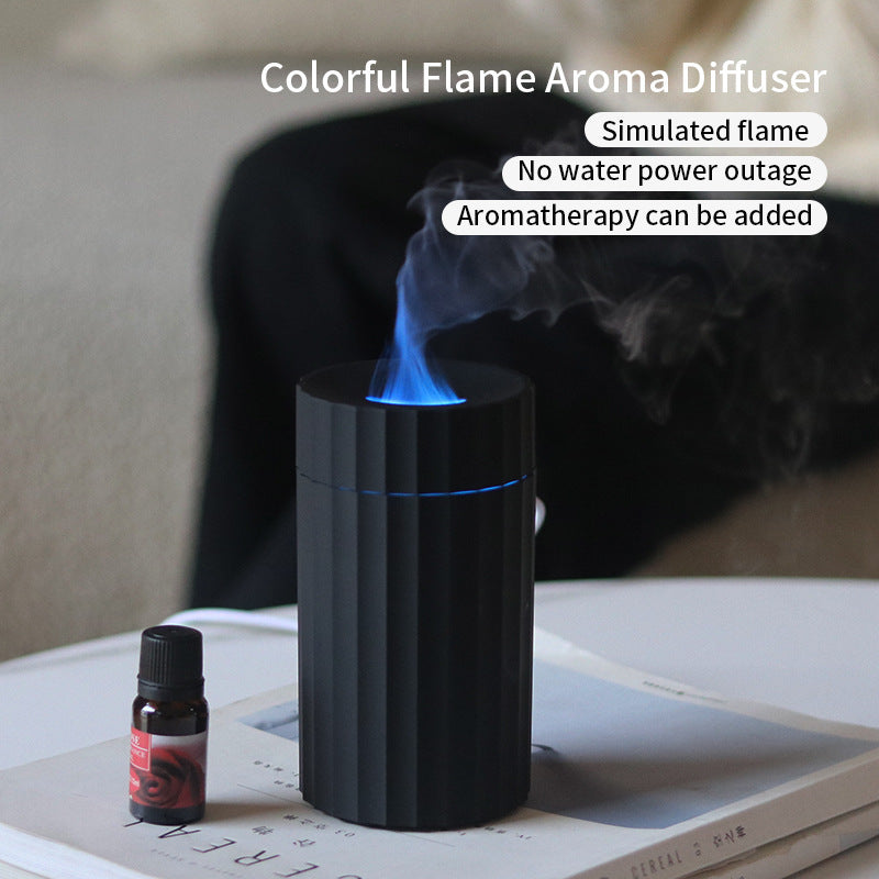 Car Diffuser Humidifier Auto Air Purifier Air Freshener With Flame LED Light For Car Aroma Aromatherapy Diffuser