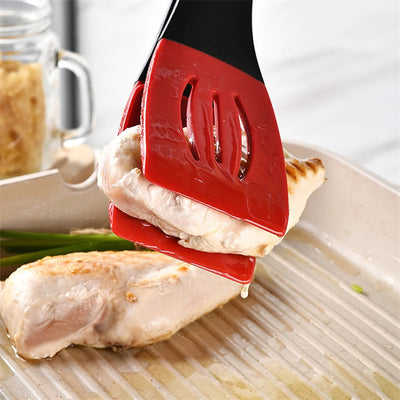 3 In 1 Frying Spatula Clip Silicone Food Clip Frying Steak Pancakes Shovel Slotted Turners Kitchen Tools Cooking Utensils Kitchen Gadgets