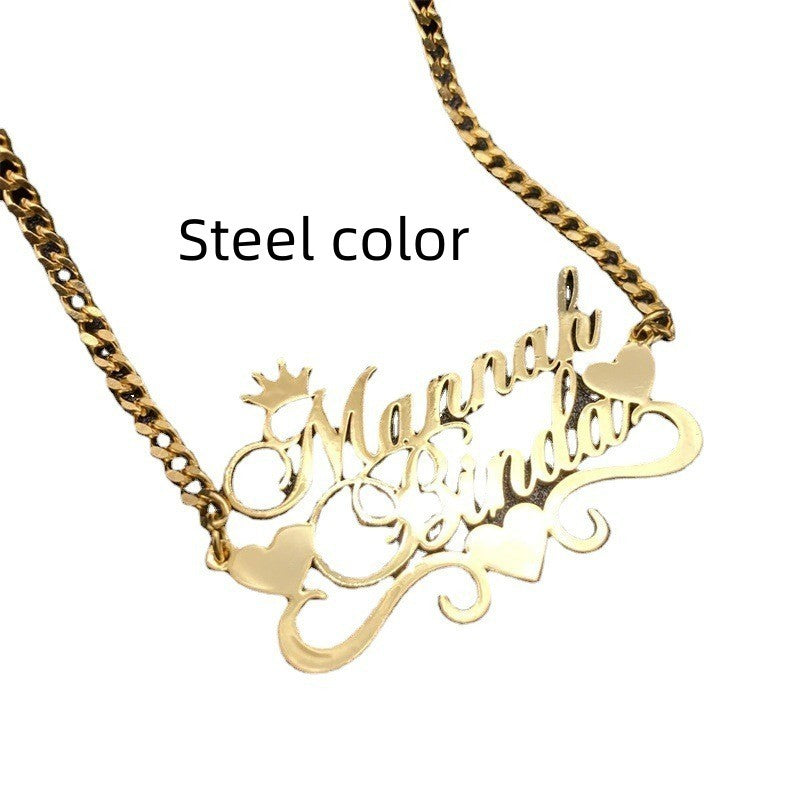 DIY Custom Multi Name Stainless Steel Necklace